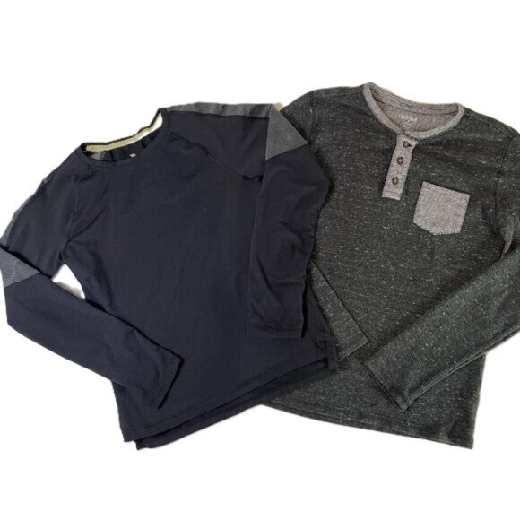 Boys Size L Long Sleeve Tee Bundle Cat & Jack Henley All in Motion Thermal - Picture 1 of 14